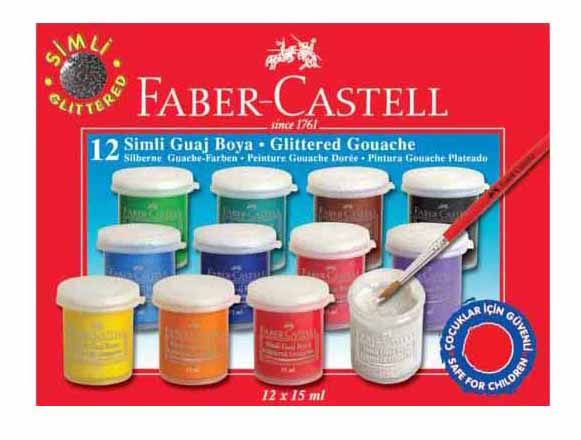 

Гуашь Faber-Castell с блестками 12 цветов, Разноцветный, 12 цветов
