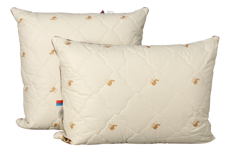 Подушка для сна АльВиТек силикон, шерсть верблюжья, полиэстер 68x68 см
