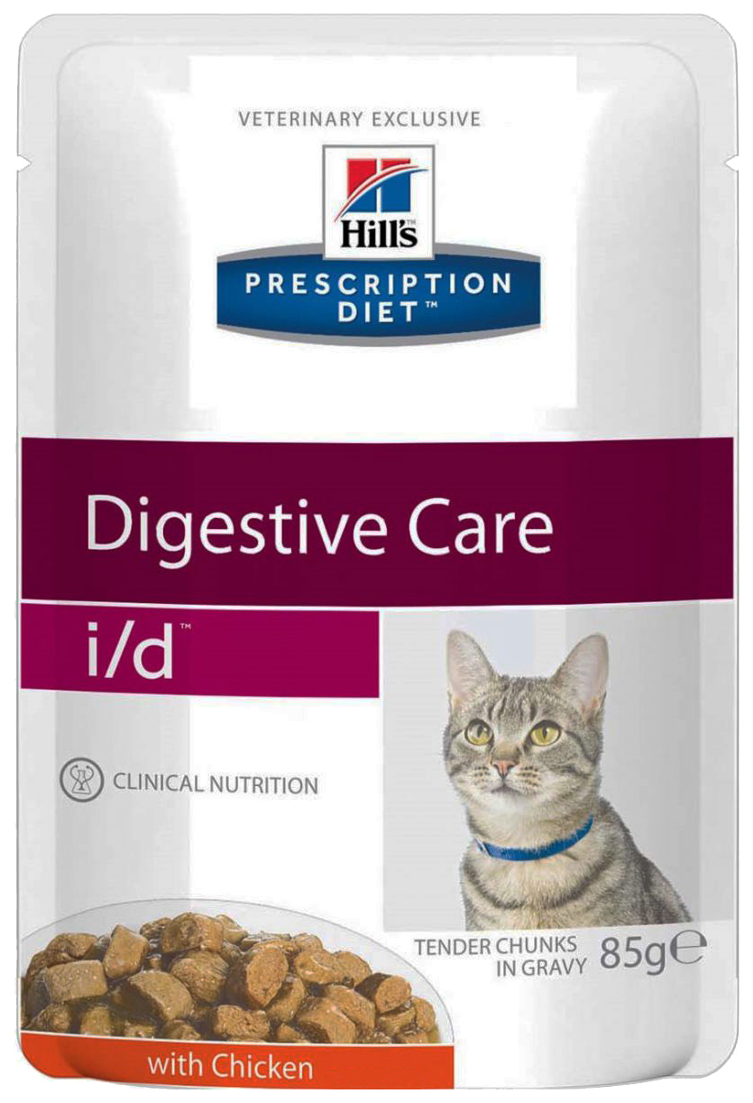 фото Влажный корм для кошек hill's prescription diet i/d digestive care, курица, 85г