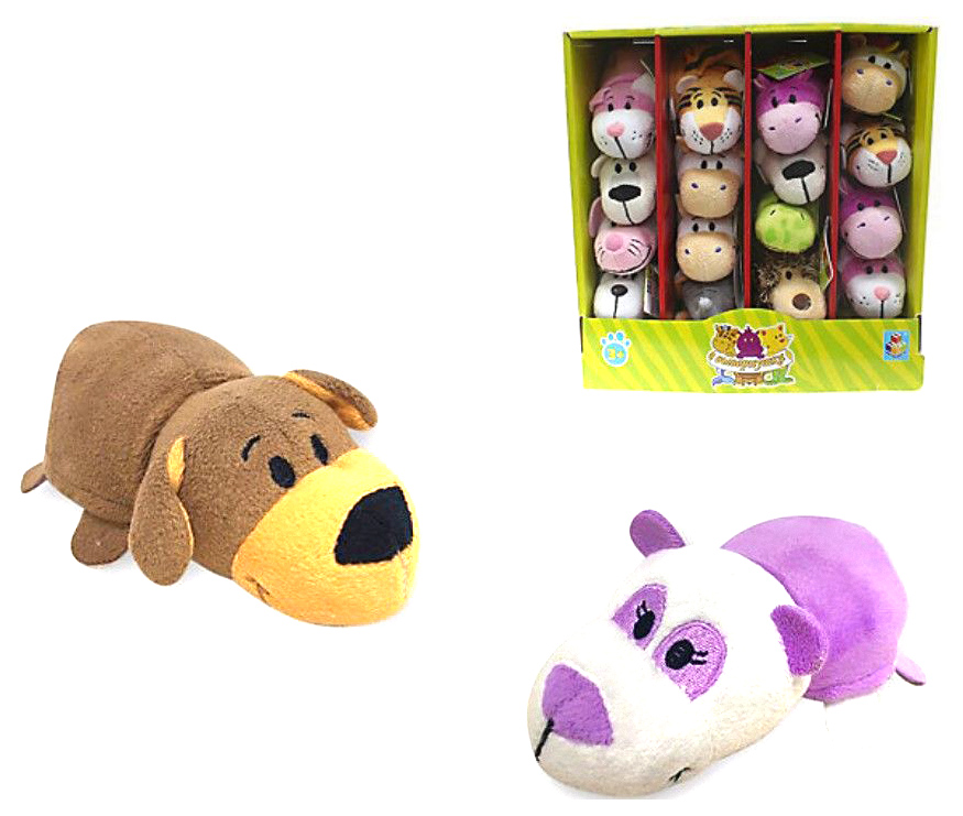 фото Мягкая игрушка 1toy коричневая собака-фиолетовая панда 12 см