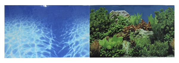 Фон для аквариума Prime Синее море/Растительный пейзаж, винил, 60x30 см