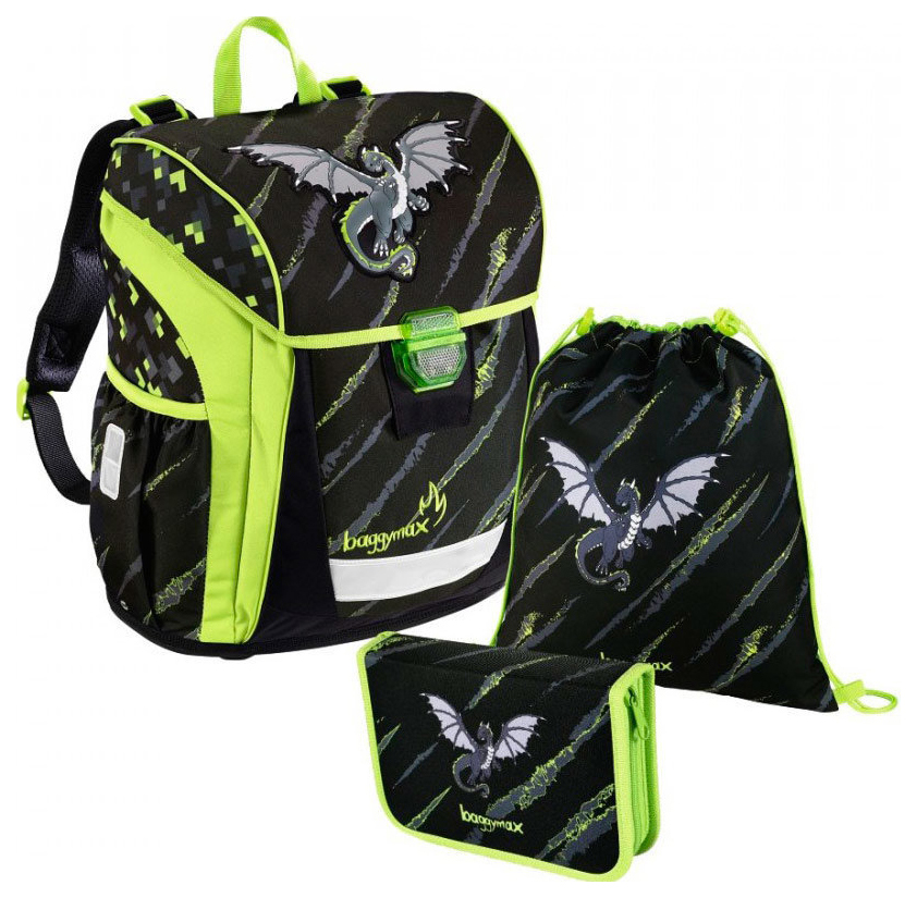 

Ранец детский Hama Step by Step BaggyMax Niffty Dragon 18 л черный 00139030, Niffty Dragon зеленый/черный
