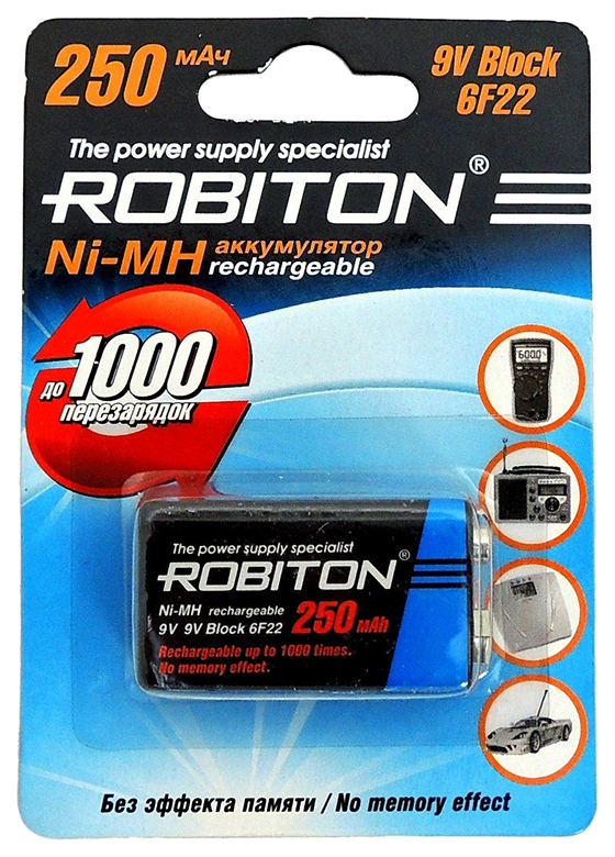 Аккумуляторная батарея Robiton 6F22-1BL 250MH9-1 1 шт