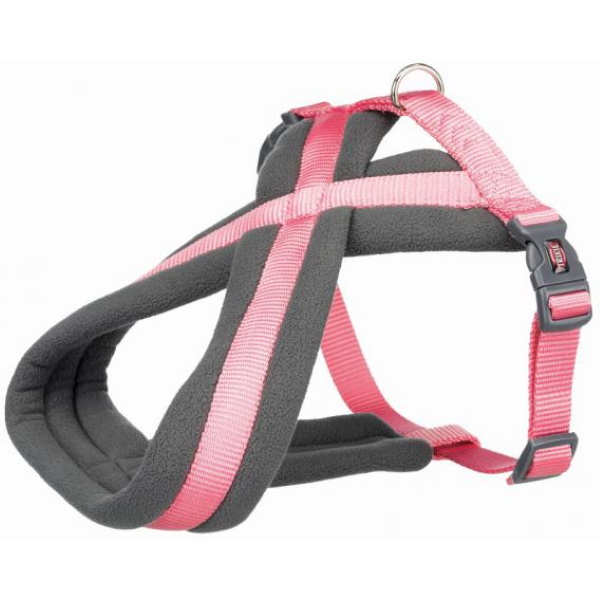 Шлейка для собак TRIXIE Premium Touring, темно-розовая, S: 35–50 см/20 мм, серый; розовый, нейлон  - купить
