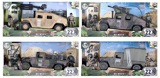 фото Игровой набор humvee с 2 фигурками, 1:18 world peacekeepers
