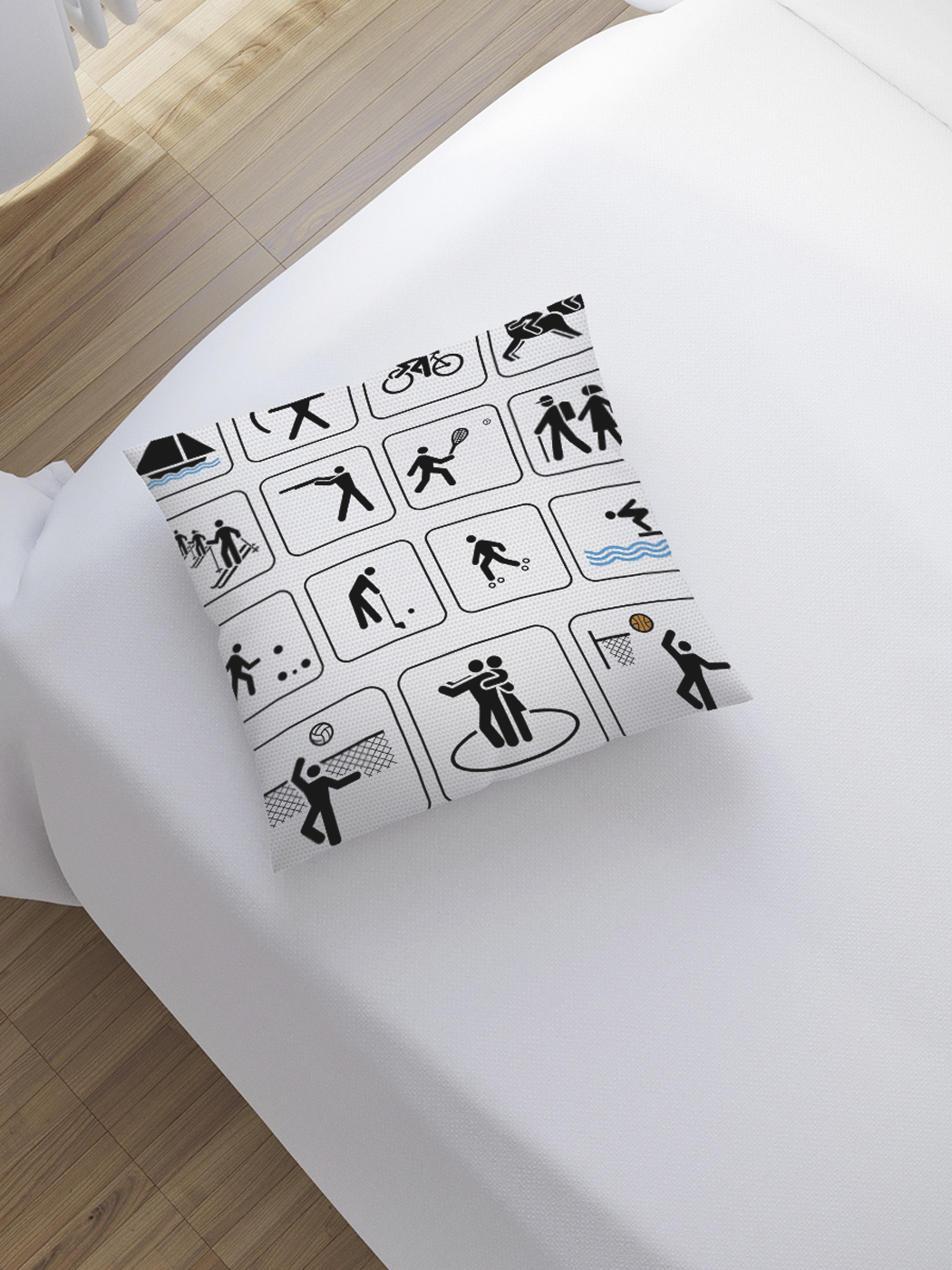 

JoyArty Наволочка декоративная «Обозначения спортивных игр» на молнии, 45x45 см, Черный;белый;голубой