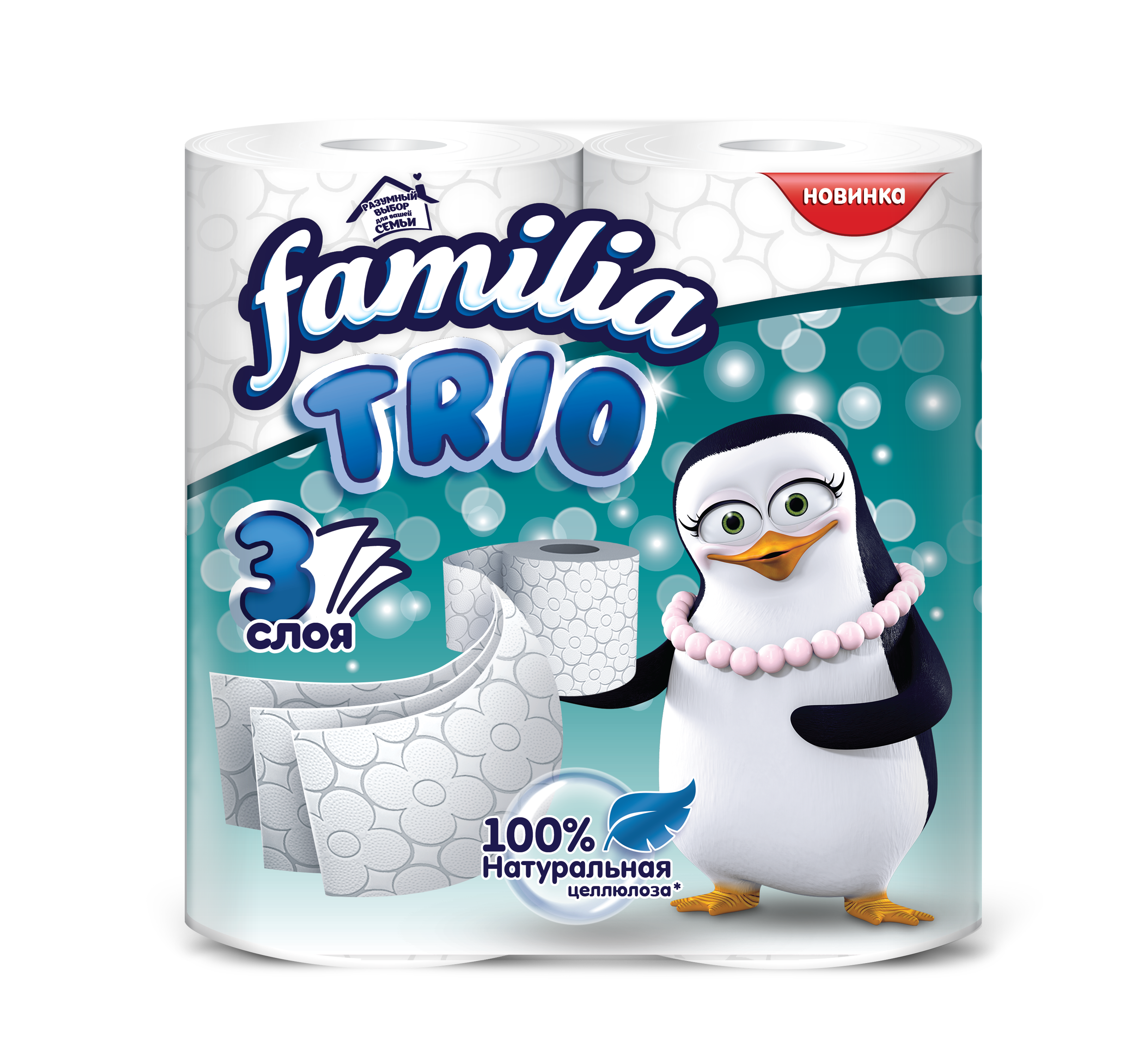 Купить Туалетная бумага FAMILIA TRIO Белая 3 слоя 4 рулона