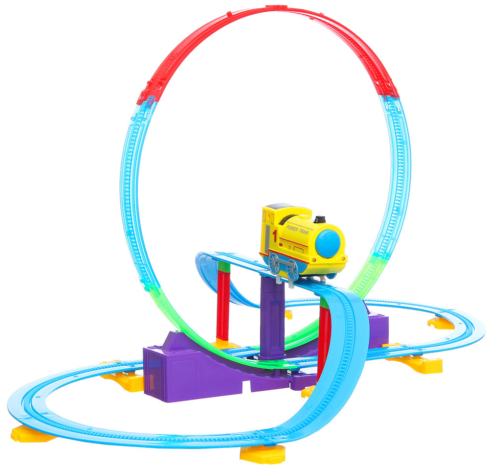 

Трек Yako Toys с мёртвой петлёй Сказочные горки со световыми эффектами 36 деталей, Разноцветный