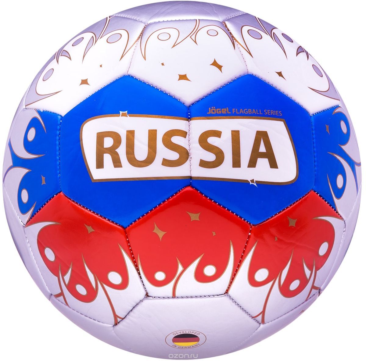 фото Футбольный мяч jogel russia №5 white/blue/red