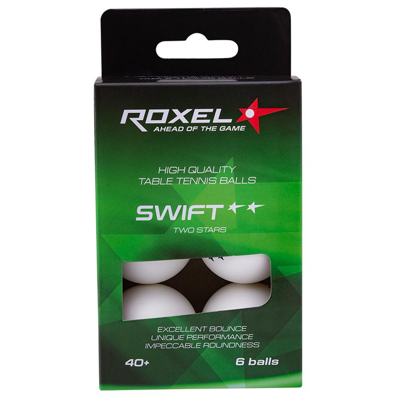 Мячи для настольного тенниса Roxel Swift 2*, белый, 6 шт.