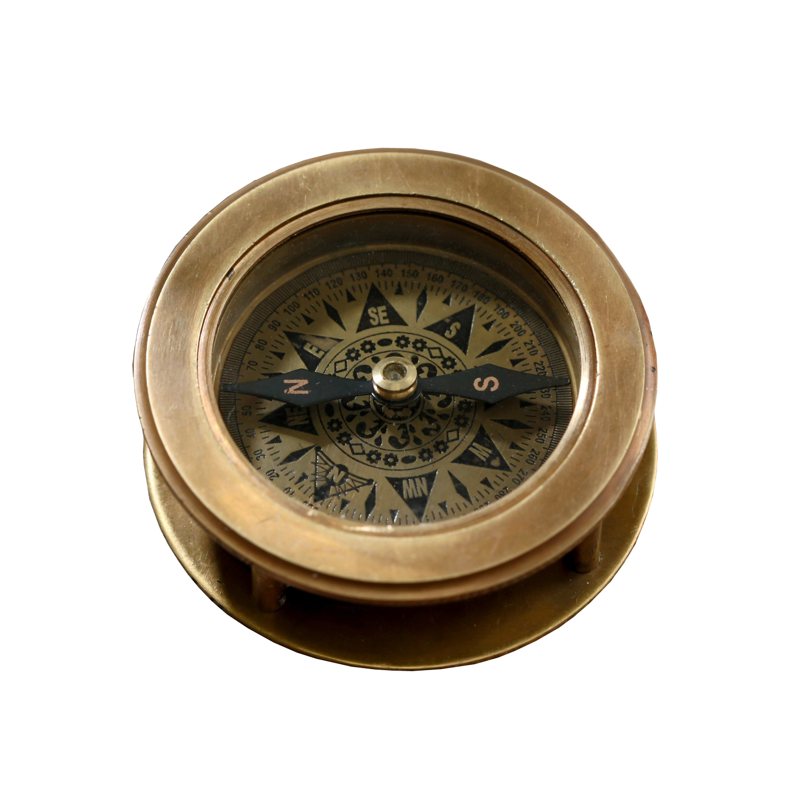 фото Компас латунь "компас и лупа" 7х7х2,5 см sima-land