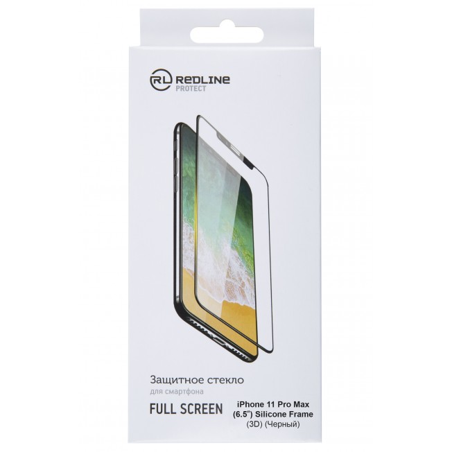 

Защитное 3D стекло RED LINE для iPhone 11 Pro Max (6.5"), силиконовая чёрная рамка