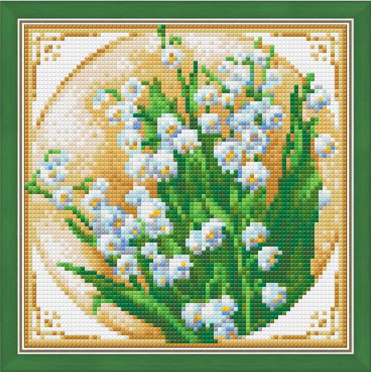 

Алмазная вышивка Алмазная Живопись Первые ландыши, 20x20 см, Первые ландыши