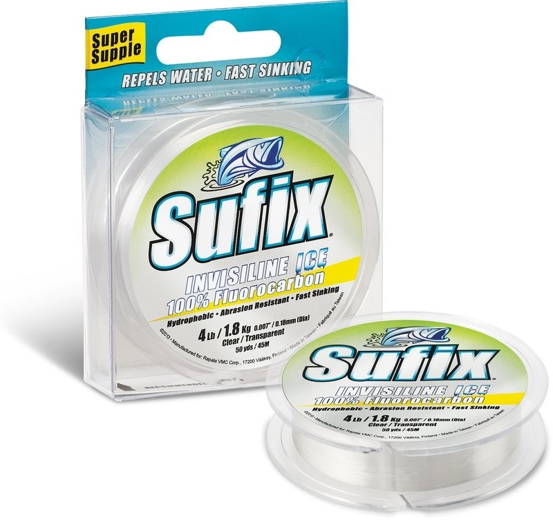 фото Леска монофильная sufix invisiline ice fluorocarbon 0,14 мм, 50 м, 1,5 кг