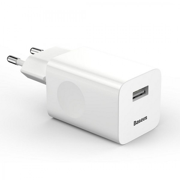 фото Сетевое зарядное устройство baseus quick charge, 1xusb, 3 a, (ccall-bx02) white