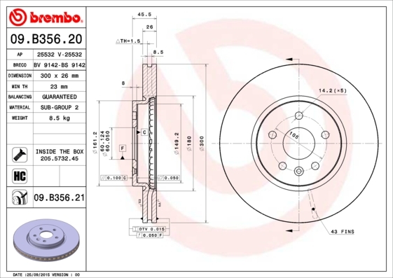 фото Тормозной диск brembo 09b35621