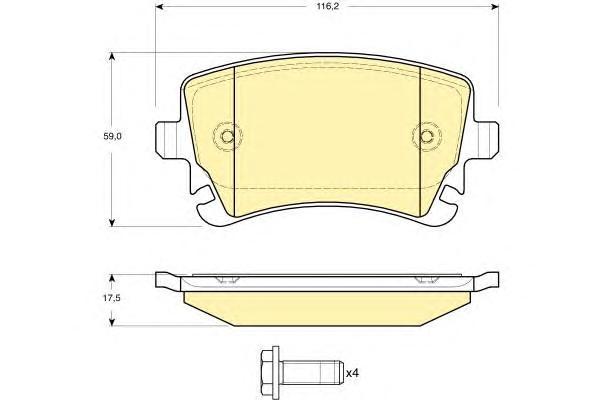 

Комплект тормозных колодок Girling 6115161