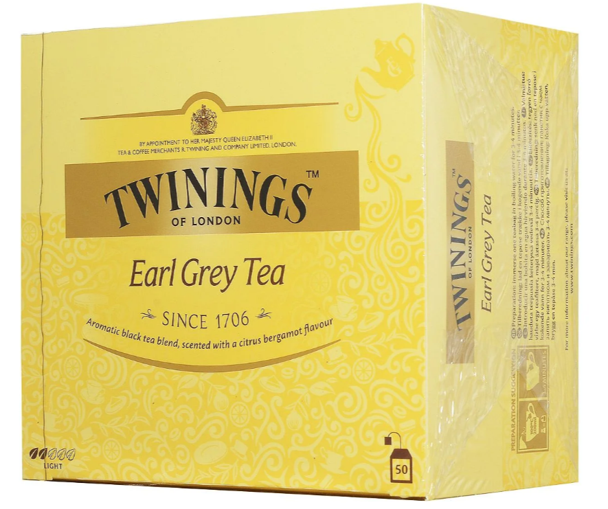 

Чай черный Twinings эрл грэй байховый с ароматом бергамота пакетированный 50 пакетиков