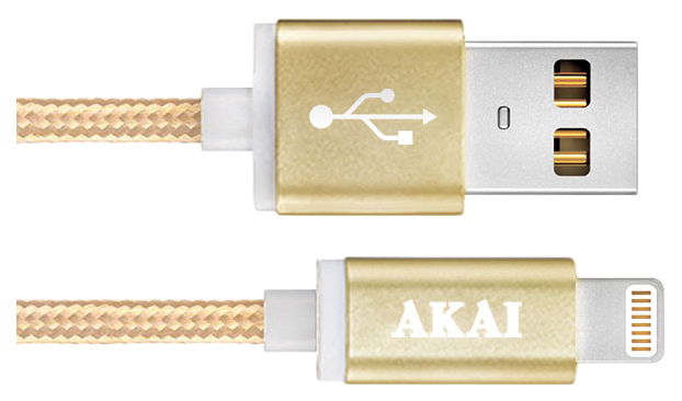 Кабель AKAI Lightning 1м Gold