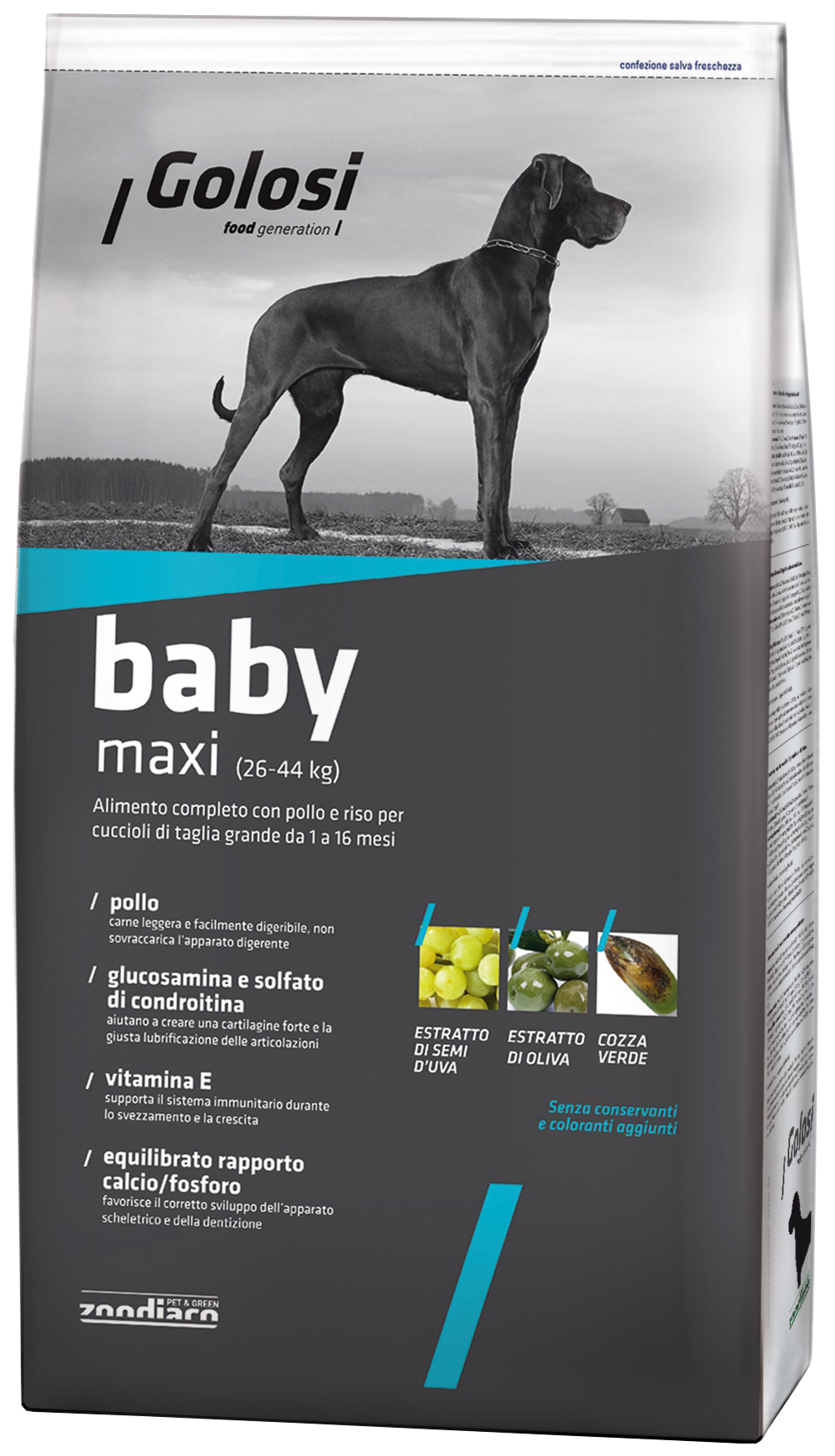 

Сухой корм для щенков Golosi Dog Baby Maxi с курицей и рисом 12 кг, Baby Maxi Maxi