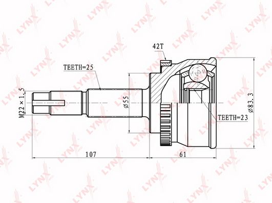 

Шрус LYNXauto CO-5722A