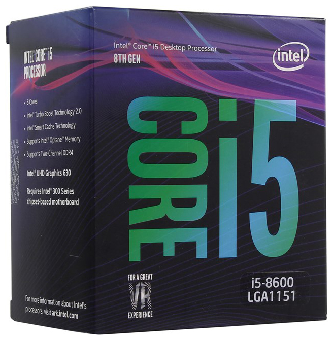 

Процессор Intel Core i5 8600 LGA 1151-v2 Box, BX80684I58600