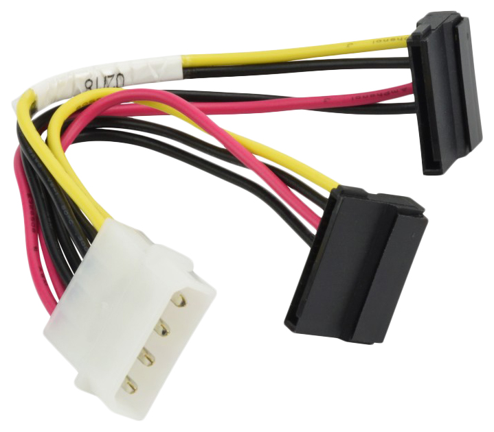 Адаптер Supermicro Molex-2xSATA 15 pin, M-M 0,15м Black (CBL-0082L)