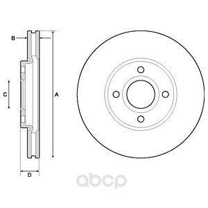 фото Тормозной диск delphi передний для ford ecosport 2013- d=278 мм bg4715c