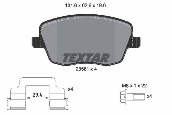 

Тормозные колодки Textar дисковые 2358101