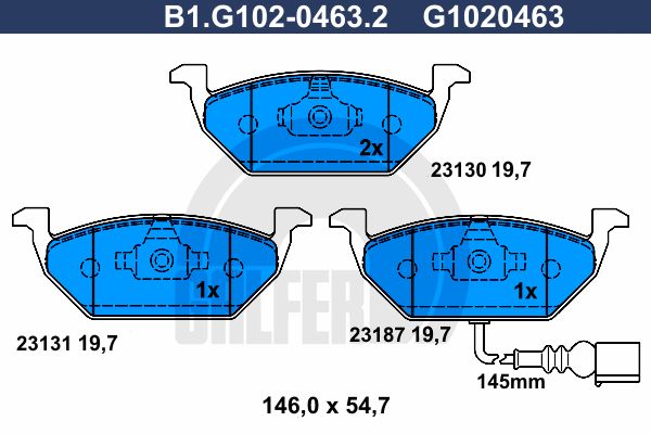 

Комплект тормозных дисковых колодок GALFER B1.G102-0463.2