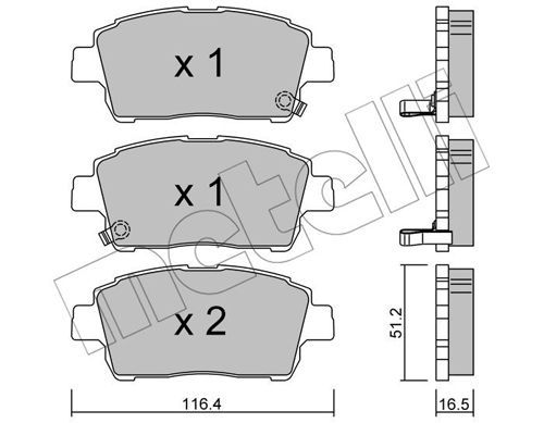 

Тормозные колодки METELLI дисковые 2204230