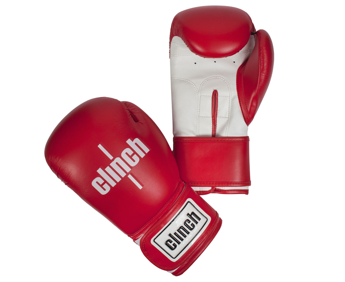 фото Боксерские перчатки clinch fight c133 белые/красные 12 унций
