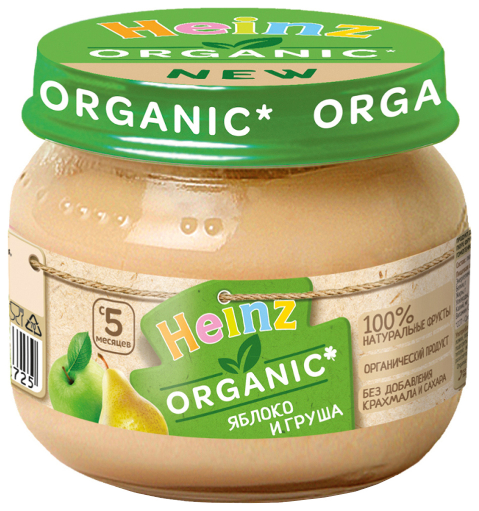 

Пюре фруктовое Heinz Organic Яблоко и груша с 5 мес. 80 г, 1 шт., Яблоко и груша
