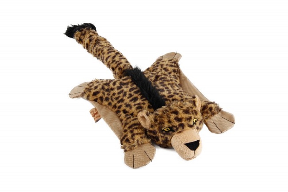 фото Мягкая игрушка для собак ebi летящий леопард, разноцветный, длина 54 см