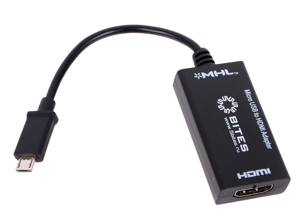 

Адаптер 5bites Micro USB-HDMI, M-F Black (UA-HHFM-MHL), Черный, UA-HHFM-MHL