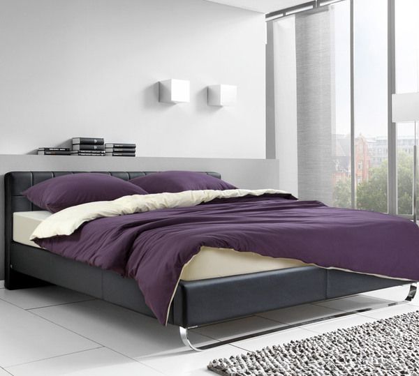 фото Комплект постельного белья спелый баклажан евро хлопок фиолетовый текс-дизайн