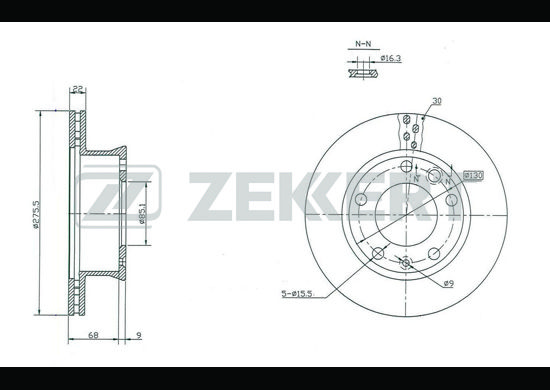 фото Тормозной диск zekkert bs-5199