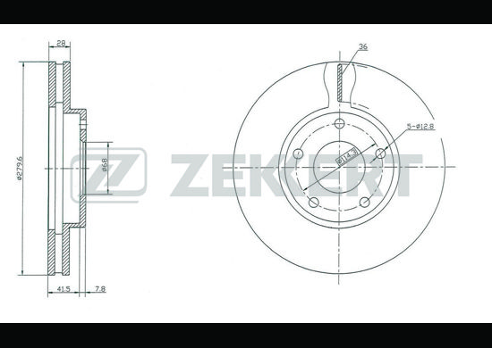 фото Тормозной диск zekkert bs-5325