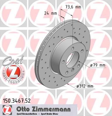 фото Тормозной диск zimmermann 150.3467.52