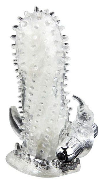 Насадка-удлинитель Baile Brave Man с пупырышками усиками и вибрацией