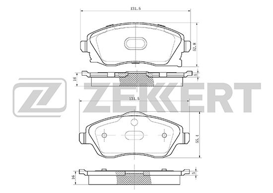 фото Комплект тормозных колодок, дисковый тормоз zekkert bs-1234