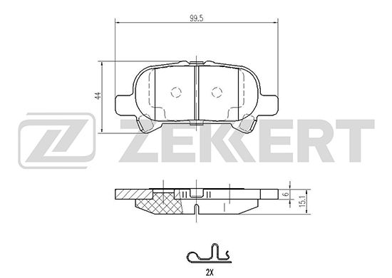 фото Комплект тормозных колодок, дисковый тормоз zekkert bs-2094