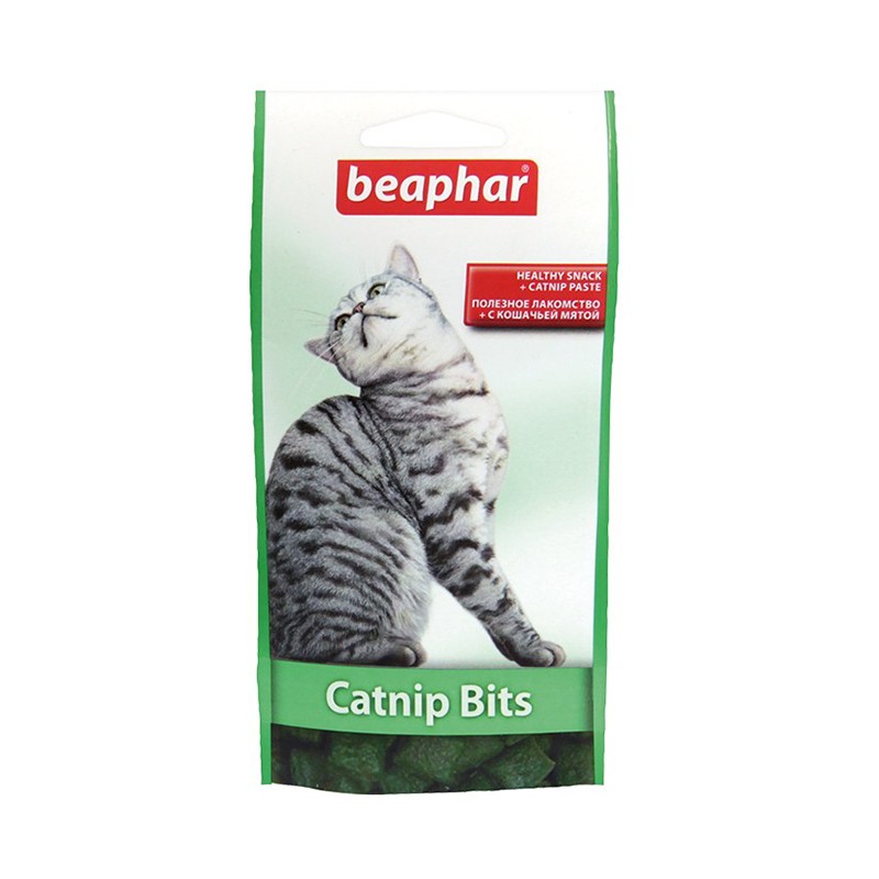 Лакомство для кошек Beaphar Catnip Bits подушечки кошачья мята 35 г 979₽