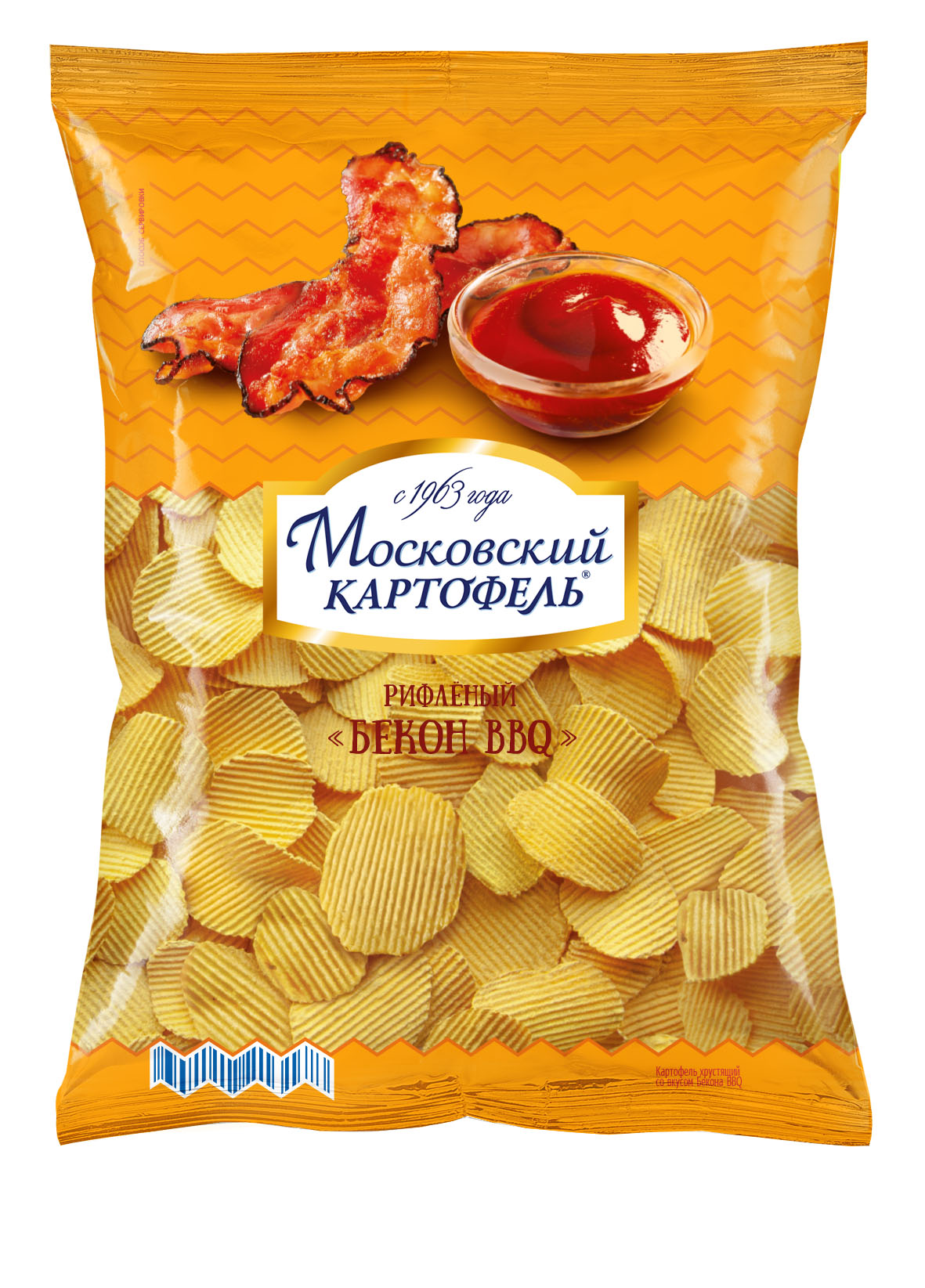 

Чипсы картофельные рифленые Московский картофель бекона BBQ 150 г