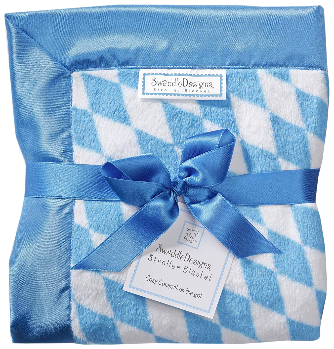 фото Плед swaddledesigns stroller blanket bavarian rhombus blue