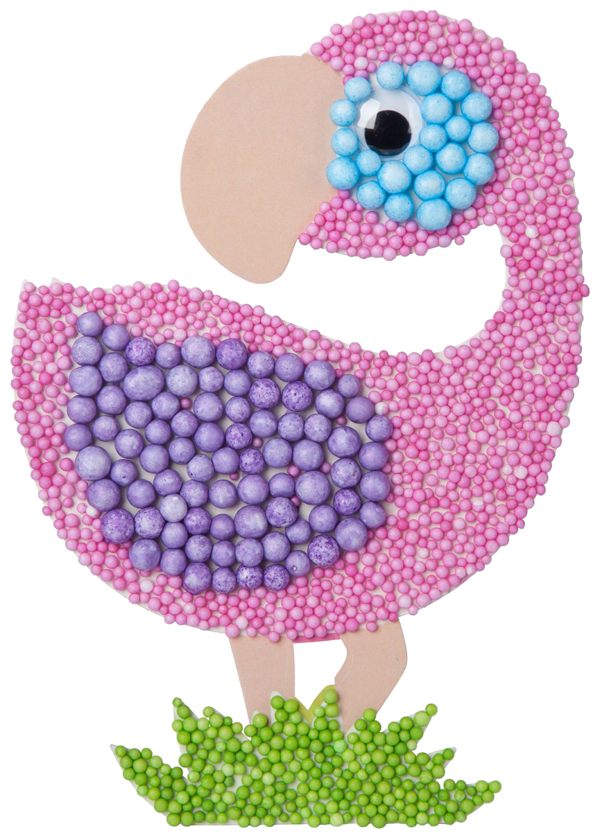 Мозаика из шариков Bondibon фламинго вв2668 фигурный деревянный пазл animal art фламинго 118 деталей