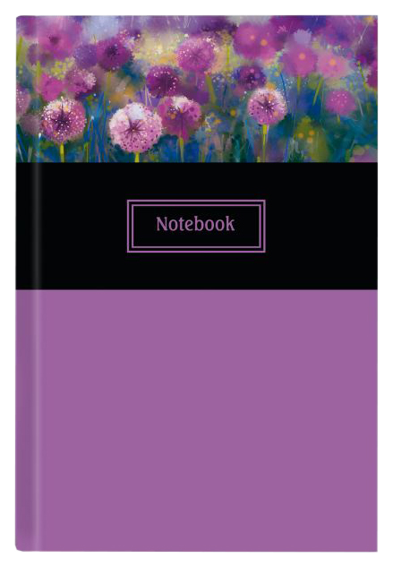 фото Записная книжка "ноутбук" лиловые цветы феникс+