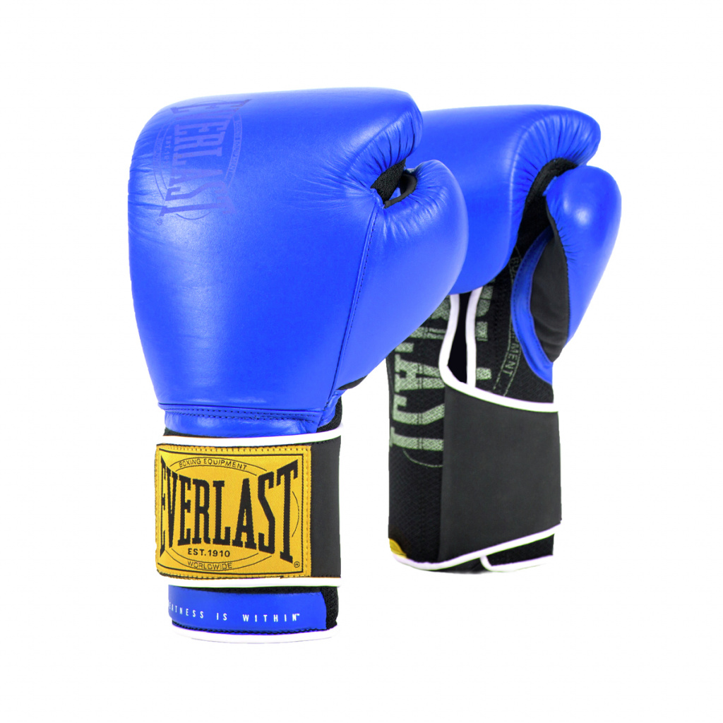 фото Боксерские перчатки тренировочные everlast 1910 classic синие 12 унций