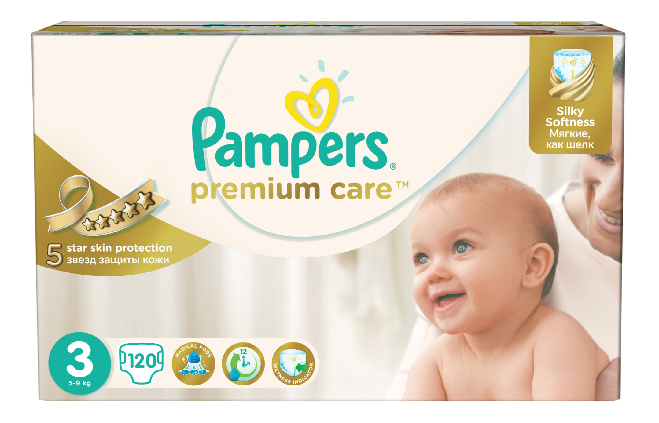 

Подгузники Pampers Premium Care 3 (5-9 кг), 120 шт.