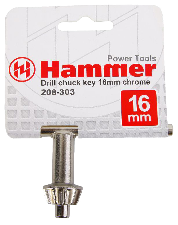 

Ключ для патрона для дрели, шуруповерта Hammer 33695, CH-key 16MM для патрона 16 мм